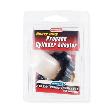 Camco LP CYLINDER ADAPTER, POL X 1IN-20 MALE, CLAMSHELL 59943